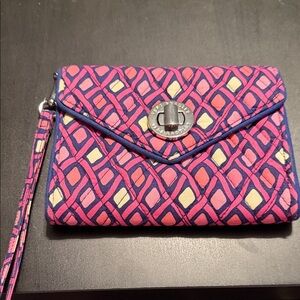 Vera Bradley Pink and Purple Patterned Clutch